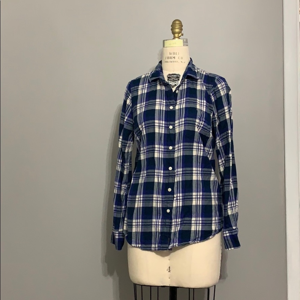 Jcrew Factory blue plaid button down M